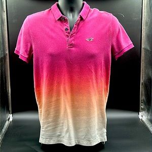 Hollister Ombre stretch polo. Size S. Men. Pink. Excellent condition!!